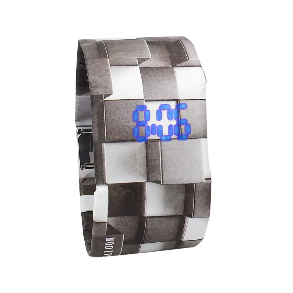 relogio masculino New Creative Paper Watch LED Waterproof Clock Tyvek Paper Strap Digital Watches erkek kol saati