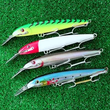 Noeby 4Pcs 185mm/60g 22.5cm/76g High Quality Iron Tongue Minnow Pencil Bait Dogs Bass Trout Jigging Lure Fishing Tackle