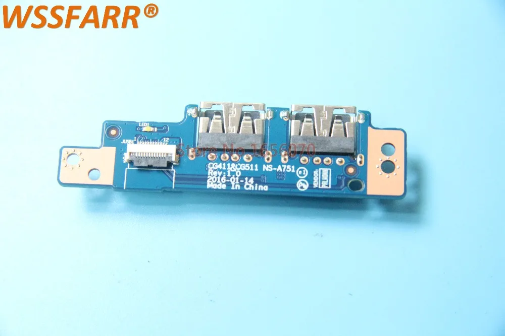 Для lenovo для Ideapad 310 310-15IK 310-15ABR 510-15 USB плата NS-A751 протестирована ОК