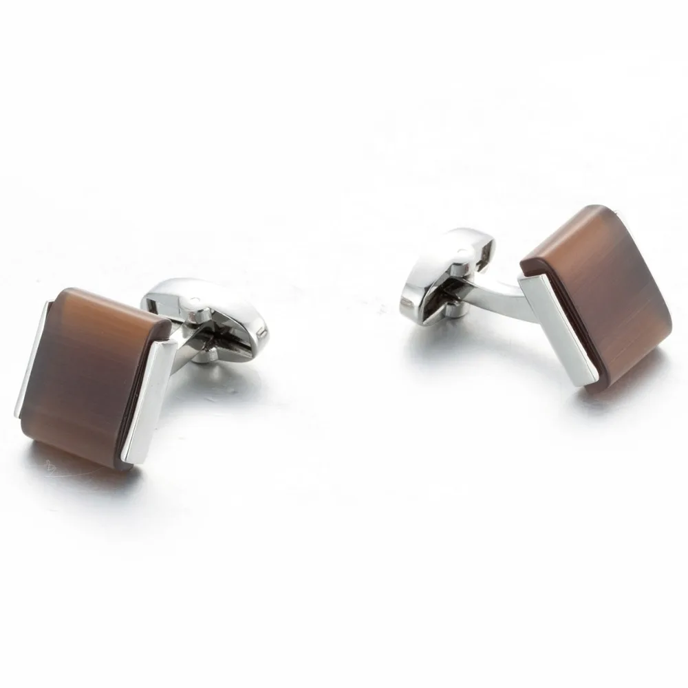 2018 VAGULA Brown Catseye Cufflinks Hot sale Gemelos New French Shirt Cuff links Drop Ship Men Jewelry 783