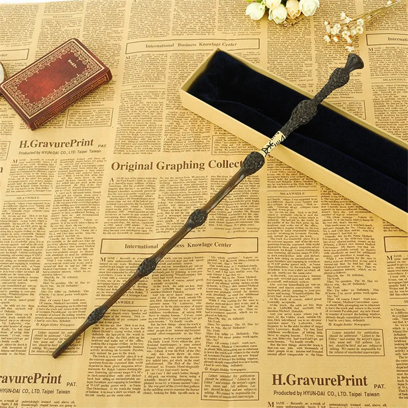 

2018 Dumbledore Old Wand Colsplay Metal Lron Core Harry Potter Magic 41cm Magical Wand Elegant Ribbon Gifts