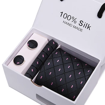

wholesale group tie Pocket Square Classic Party Wedding Paisley Woven Wedding Men Pocket Tie Necktie Handkerchief boxer Set