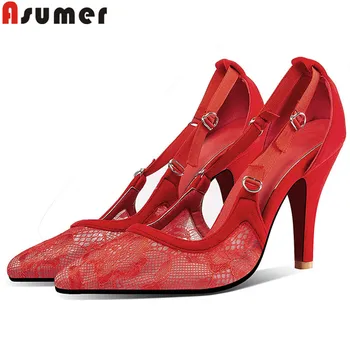 

ASUMER 2020 spring new shoes woman pointed toe shallow pumps women shoes sexy prom wedding high heels shoes women plus size