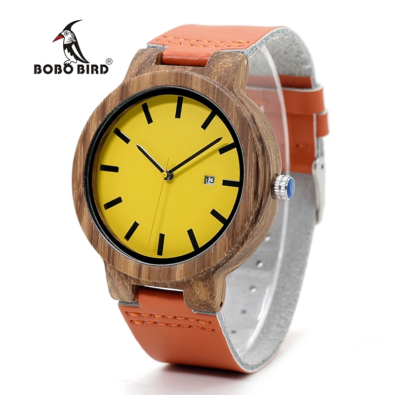 BOBO BIRD Wood Watches Timepieces for Men Women Wooden Watches Leather Strap Quartz relogio masculino C-O09 DROP SHIPPING
