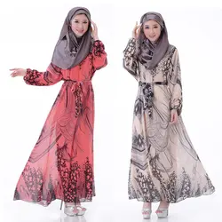Мода Мусульманин Платье Абая В Дубае Традиционной Исламской Одежды для женщин Печати Платье Турецкая Абая Ближний Восток Арабские Одежды