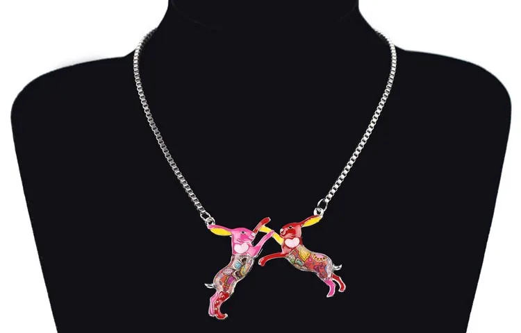 Bonsny Statement Metal Alloy Animal Rabbit Hares Choker Necklace Chain Collar Pendant 2016 Fashion New Enamel Jewelry Women 9 Bonsny Statement Metal Alloy Animal Rabbit Hares Choker Necklace Chain Collar Pendant 2016 Fashion New Enamel Jewelry Women 9