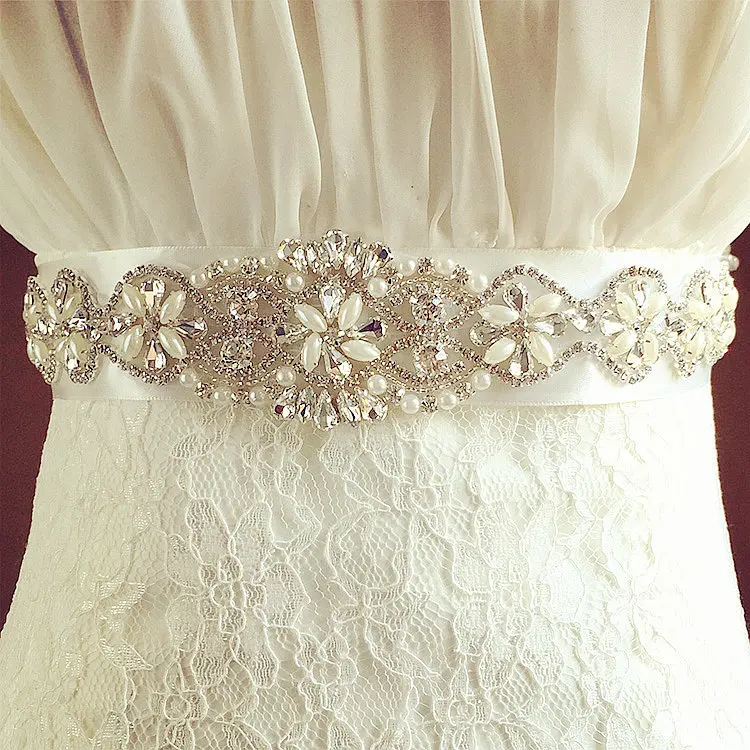 TOPQUEEN S303 Luxury Alloy Bridal Sash Belt Bridesmaid Dress Belt Shiny Belt Formal Dresses
