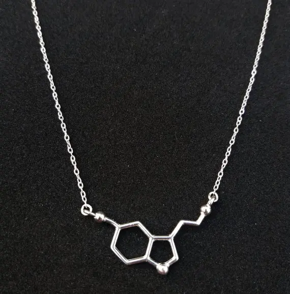 

Formula Hormone Serotonin Molecule Necklace Science Molecules Necklace Nurse Chemistry Molecular Pendant Chain Necklaces