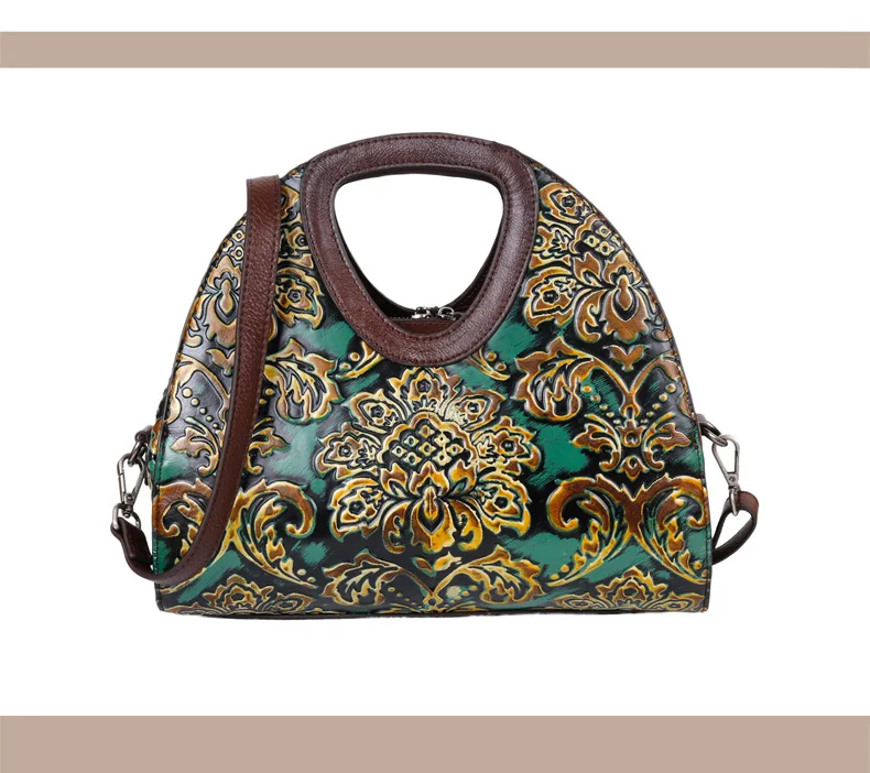 Тисненая сумка из натуральной кожи с верхней ручкой, цветная сумка-хобо, Ретро стиль, высокое качество, женская сумка-мессенджер из натуральной кожи, сумки на плечо
