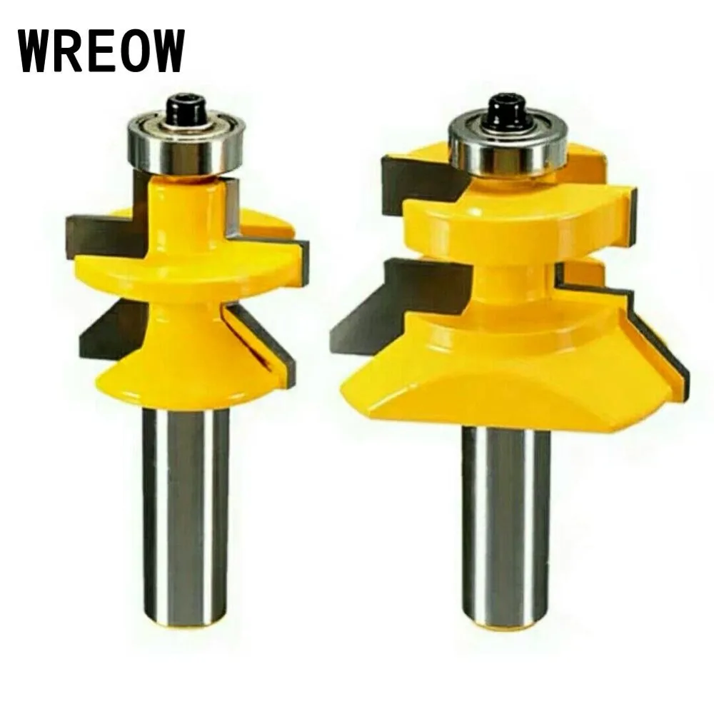 2pcs Carbide Alloy Tongue Groove V notch 1/2 inch Shank Router Bit