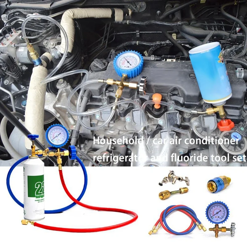 R22 хладагента кондиционерный фторид для добавления набор инструментов для автомобиля блок кондиционирования воздуха общий крутая газовая метр