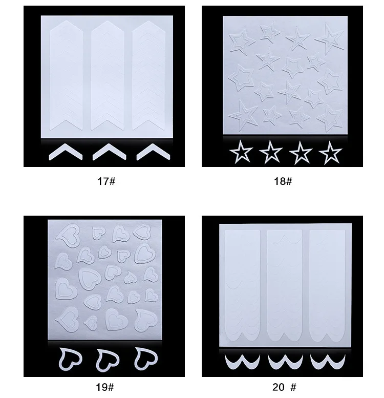 Nu-тати ногтей Наклейка для ногтей для французского маникюра улыбка Стикеры французский три в одном 48 Стикеры 24 Стиль инструменты ногтей