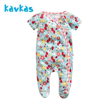 

Newborn baby Flower Jumpsuit Spring Autumn Clothes Climbing Coat Unisex Sleeping Covered Button Rompers Dress For 0-9M Infants