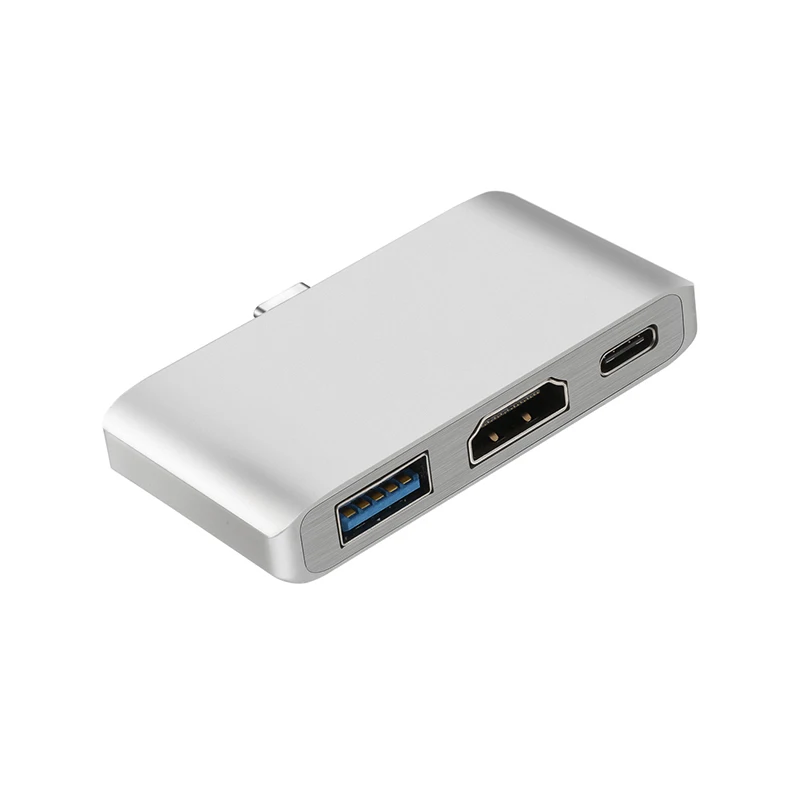 Тип usb C концентратор HDMI для Samsung Galaxy S8/S9 с PD USB 3,0 концентратор Thunderbolt USB-C док-станция для Macbook Pro - Цвет: Серебристый