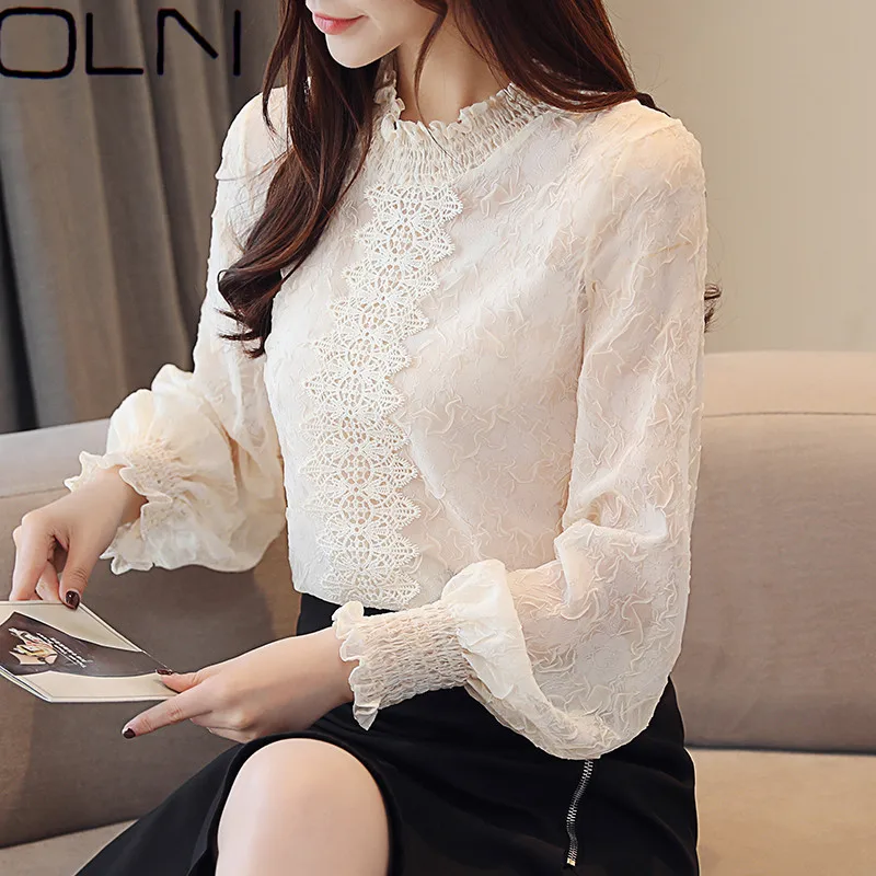 

skirt Koreannewarrival Autumn European station chiffon shirt female long-sleeved heavy work chiffon shirt bottoming shirt