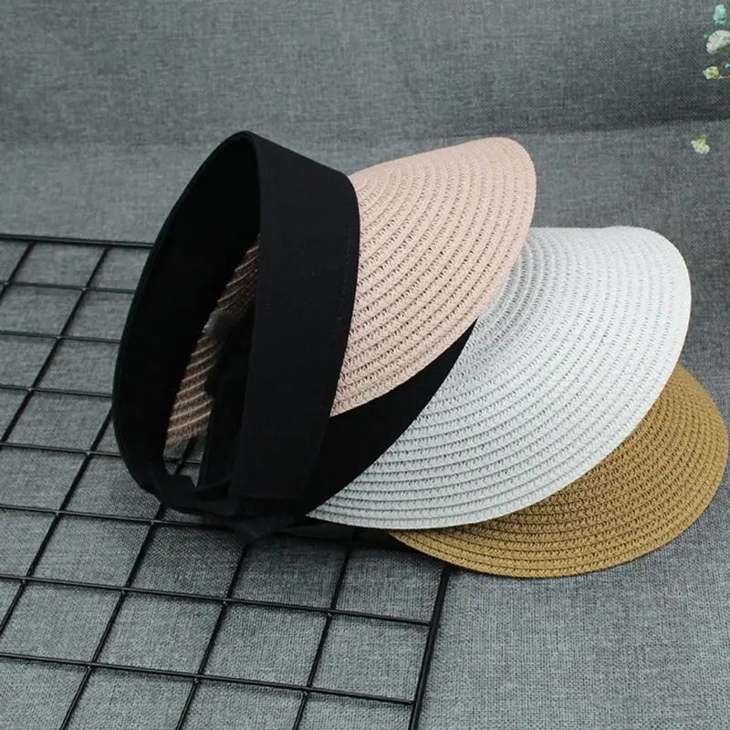 النساء الفتيات الصيف القش نسج قبعة للوقاية من الشمس فارغة أعلى التباين اللون واسعة حافة الأشعة فوق البنفسجية حماية تعديل المحمولة بلغت ذروت... النساء الفتيات الصيف القش نسج قبعة للوقاية من الشمس فارغة أعلى التباين اللون واسعة حافة الأشعة فوق البنفسجية حماية تعديل المحمولة بلغت ذروت...