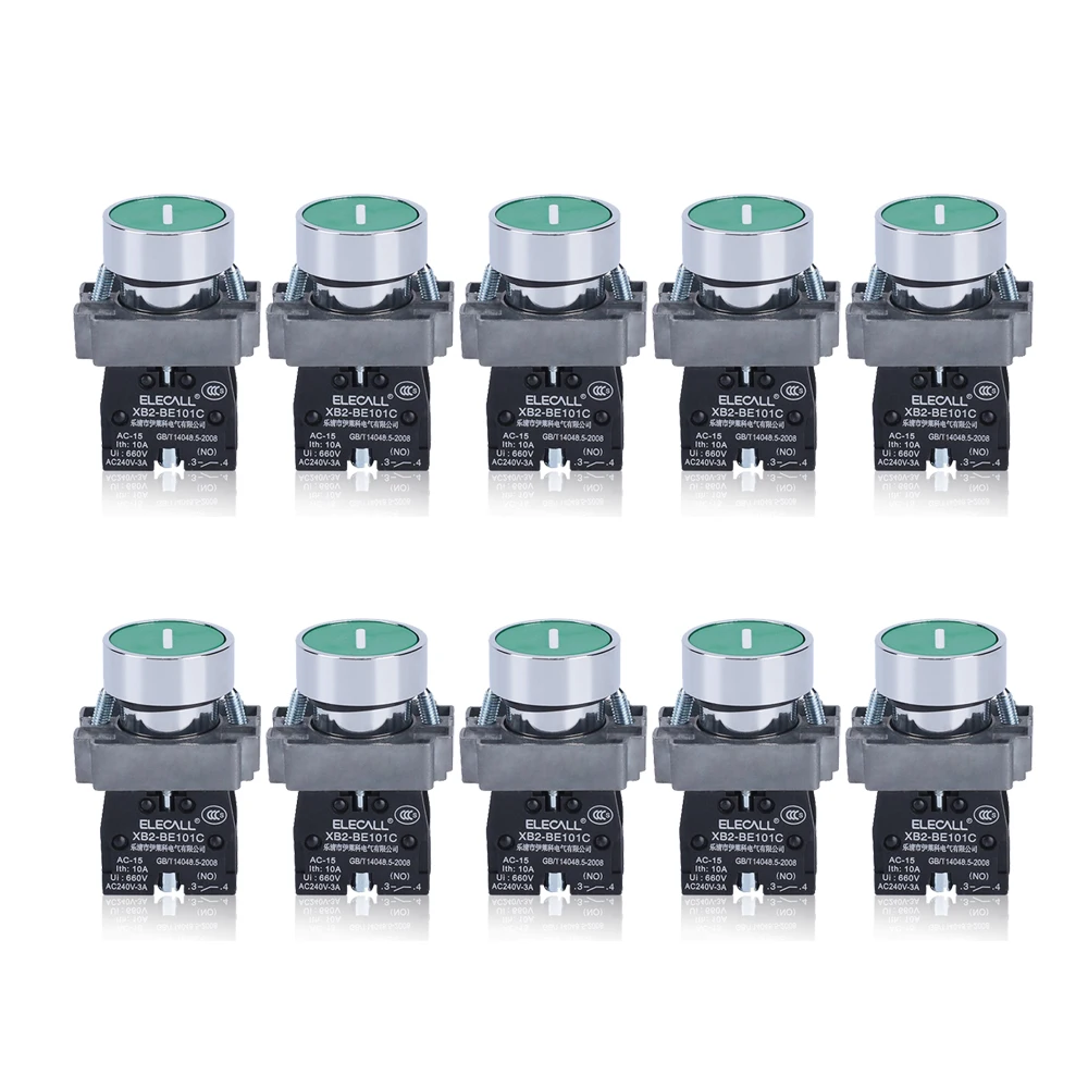 

XB2-BA3311C 10pcs/pack No Lock Switch Green Doorbell Switch/reset Switch/Small Round Push Button