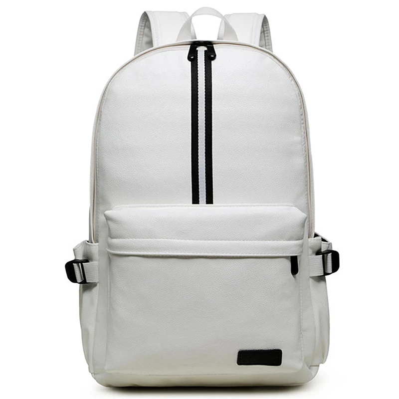 Mochila de viaje ocasional estudiante Mochila De Cuero Mochilas y bolsas para el colegio adolescentes marcas famosas mochila portátil Blanco/Negro Mochila y73|bag pu|bag ppbag - AliExpress