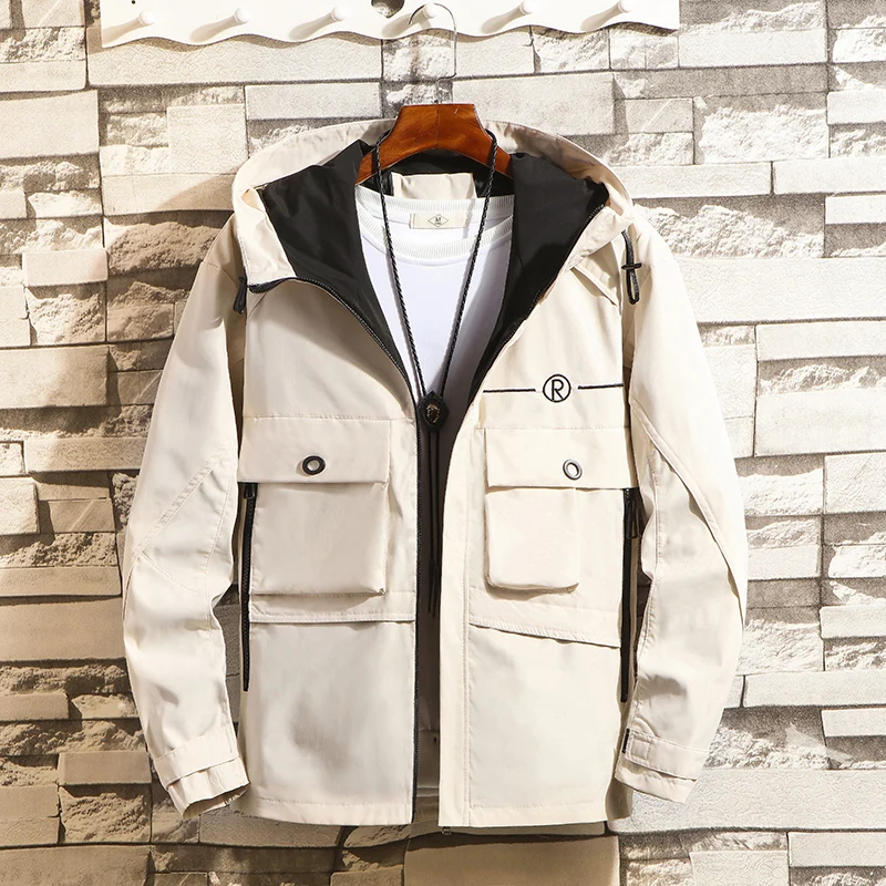 NEW Hooded Jacket Men Fashion Coat 2019 Spring Autumn Hip Hop Jackets Man Streetwear Casual Solid Color young Jacket Coat