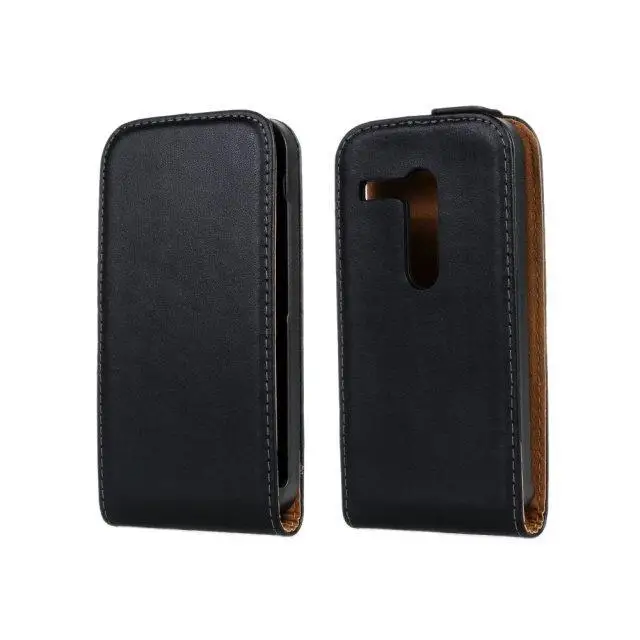 Черный флип чехол из натуральной кожи для Motorola Moto G XT1028 XT1031 XT1032 телефона