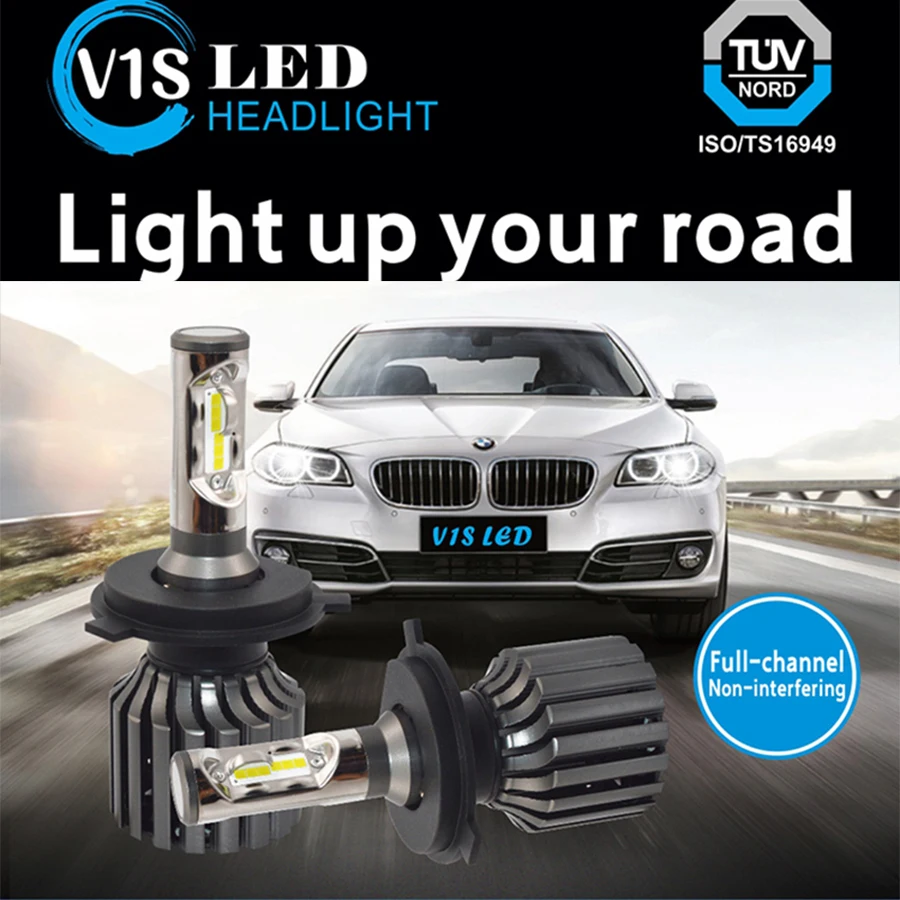 

2PCS car Headlight lights 9004 LED bulb H4 H15 H13 9004 9007 High Low Beam 60W 8000LM 12V 24V 6000K Front Fog Light Bulb,LED H4