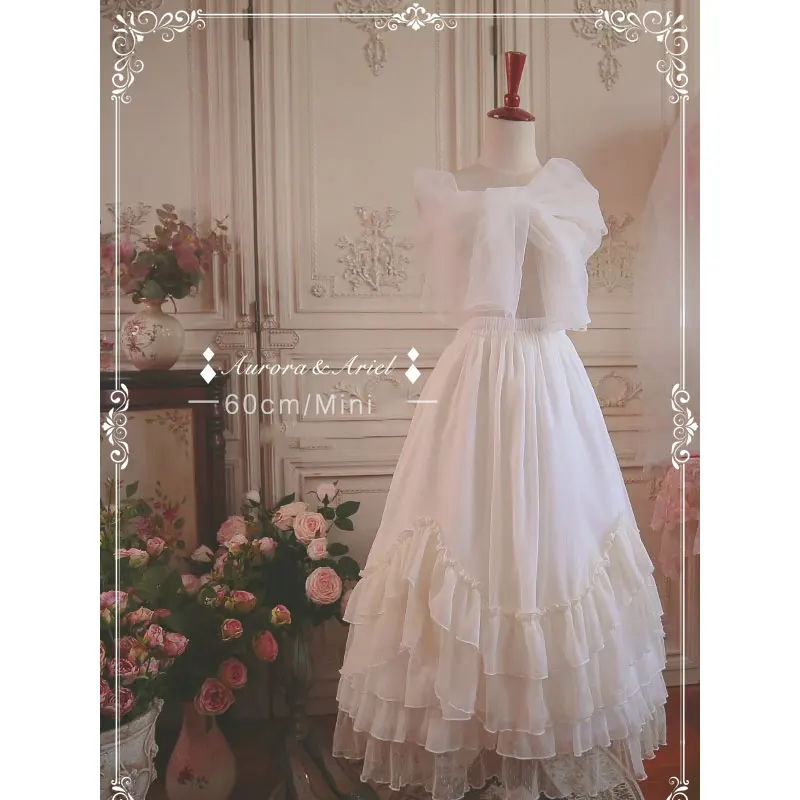 Mini skirt underskirt lining lolita underskirt white lolita petticoat 60cm mini soft organza slim A line pettiskirt