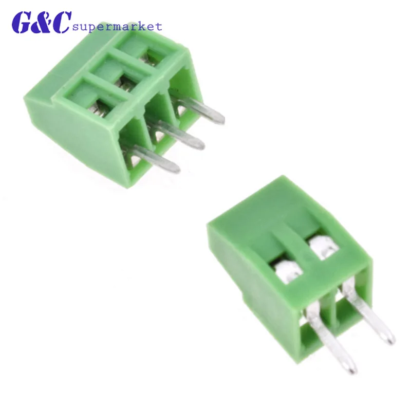 

10PCS 2.54mm pcb universal screw terminal blocks connector 2/3 pin/poles kf120