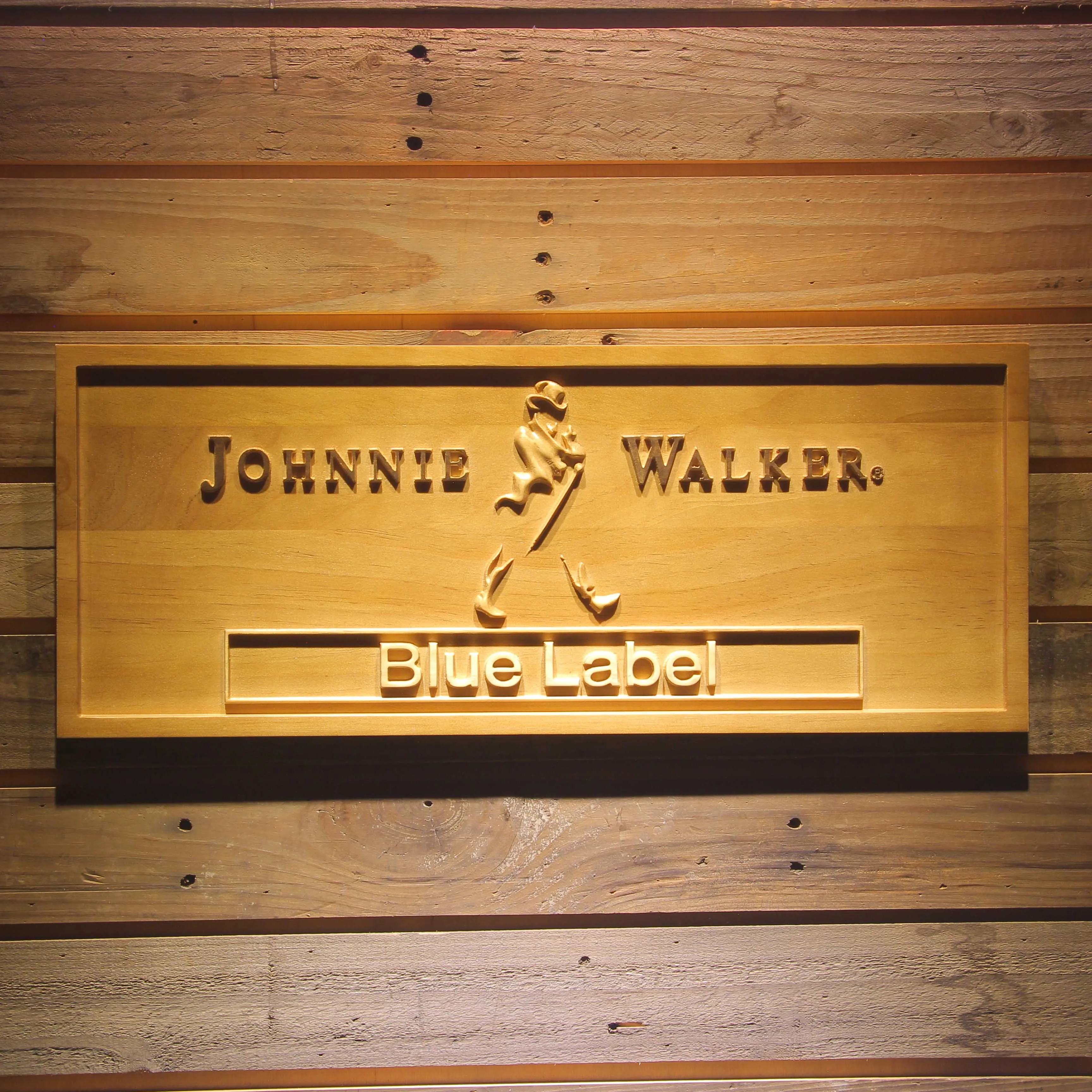 Деревянные 3d знаки Johnnie Walker с синей этикеткой|sign|sign woodsign bar |