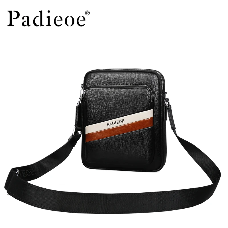 

Padieoe Famous Brand Men Shoulder Bag New Fashion Business Casual Crossbody Bags Genuine Leather Messenger Bags Free Shipping