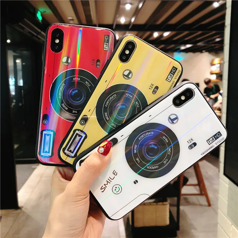 Aurora Tempered Glass Old Vintage Styles For iPhone X Case