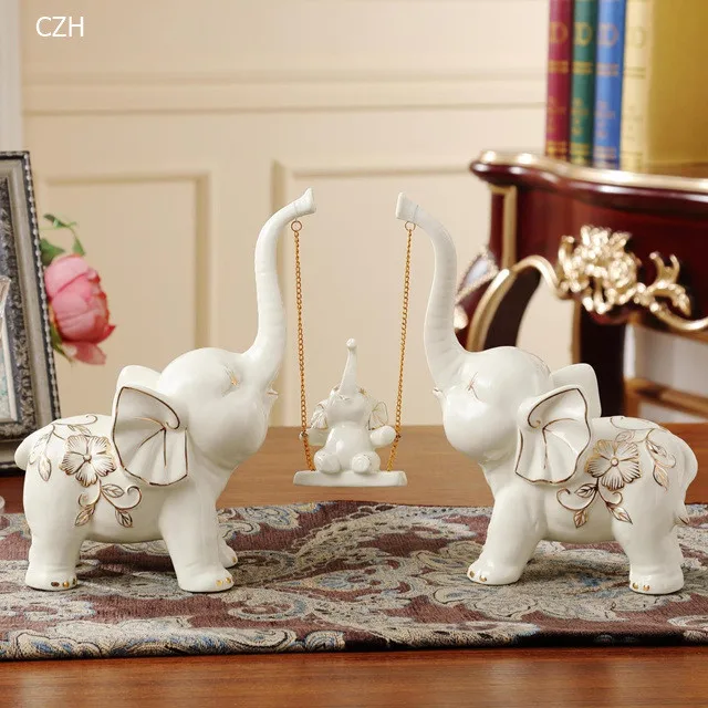 Фарфоровая статуэтка в виде слона, теленка, керамическая статуэтка в виде животного, подарок, украшение для украшения дома и родителей