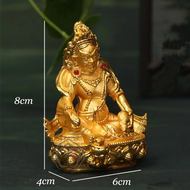 8 см маленький карман эффективный сплав Медный буддийский Золотой Желтый цанбала/джамбала статуя Будды украшение дома/офиса