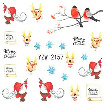 YZWLE 1 Sheet Christmas Bird Styles Nail Art Charm DIY Watermark Decals Nail Art Sticker NEW Polish Decor 2157