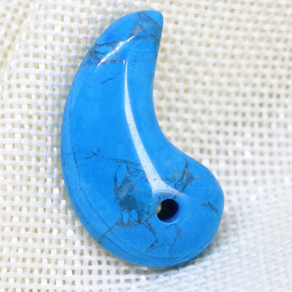 Бесплатная доставка синий Howlite камень magatama кулон Lucky ювелирные изделия для DIY