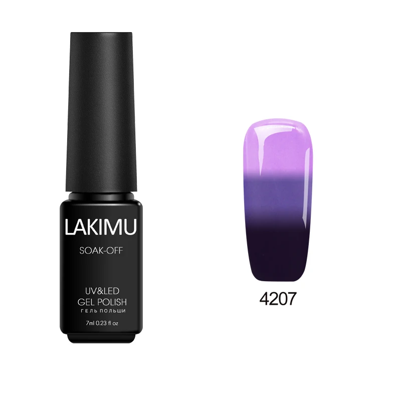 Lakimu тепло холодный УФ-гель для ногтей изменение температуры Замачивание от цвета ful эмаль Гибридный гвоздь искусство цвет длинный прочный ноготь лак - Цвет: 4207
