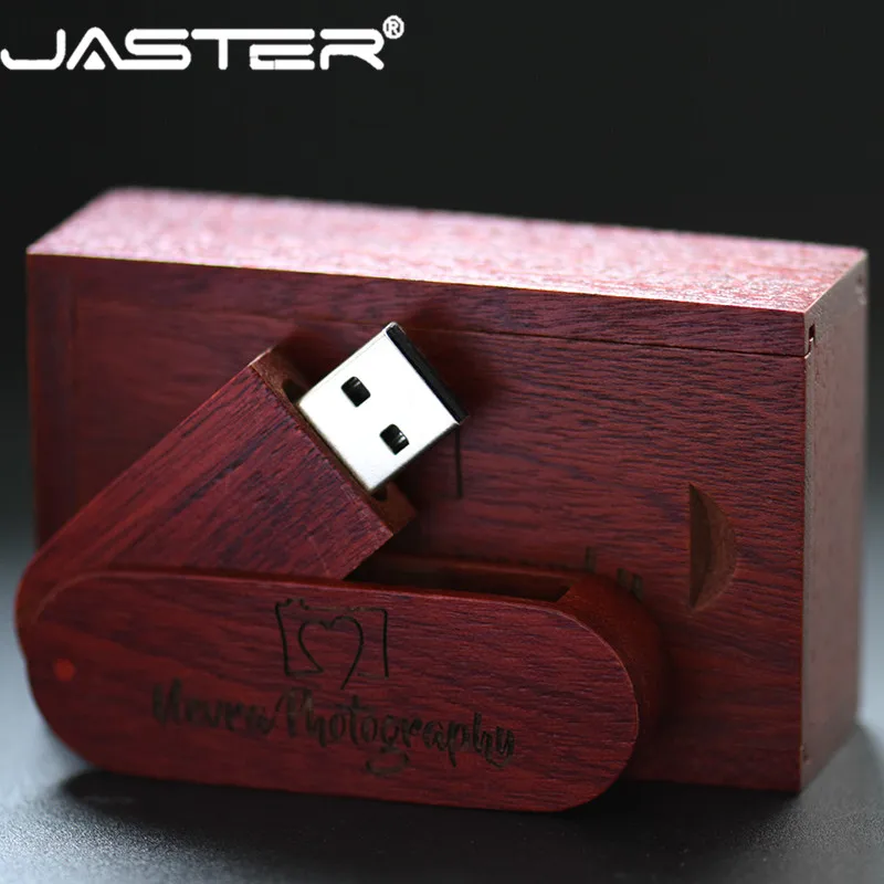 JASTER(более 10 шт бесплатный логотип) деревянный флеш-диск usb 2,0 Флешка 8 ГБ 16 ГБ 32 ГБ 64 Гб вращение usb+ коробка карта памяти фотография