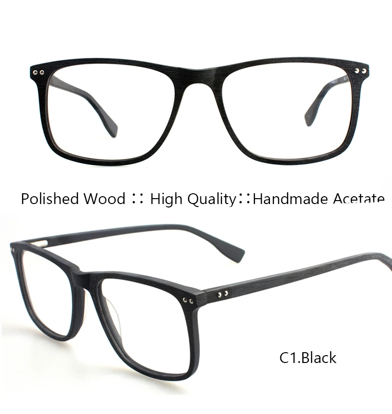 IVSTA деревянные очки ручной работы, мужские деревянные очки, квадратные очки для близорукости, оптические линзы, ацетатная оправа, большие, негабаритные