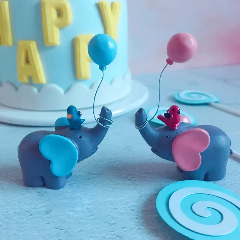 

Elephant Balloon Lollipop "Happy Birthday" Collection Cake Topper Dessert Decoration For Birthday Party Lovely Gifts x