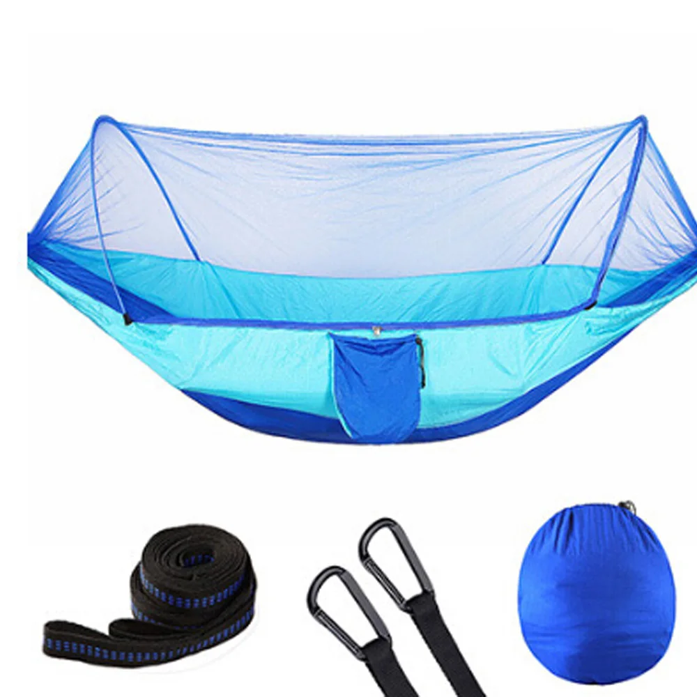 

Travel Hiking Double Mosquito Net Hammock Steel buckles Polyester Outdoor Multi Color Camping Durable Convenient