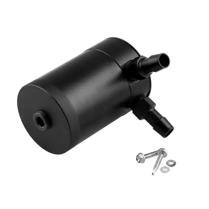 

Universal Compact Baffled 2-Port Aluminum Oil Catch Can Reservoir Tank Oil Catch Can Fuel Tank Parts Two hole breathable Kettle