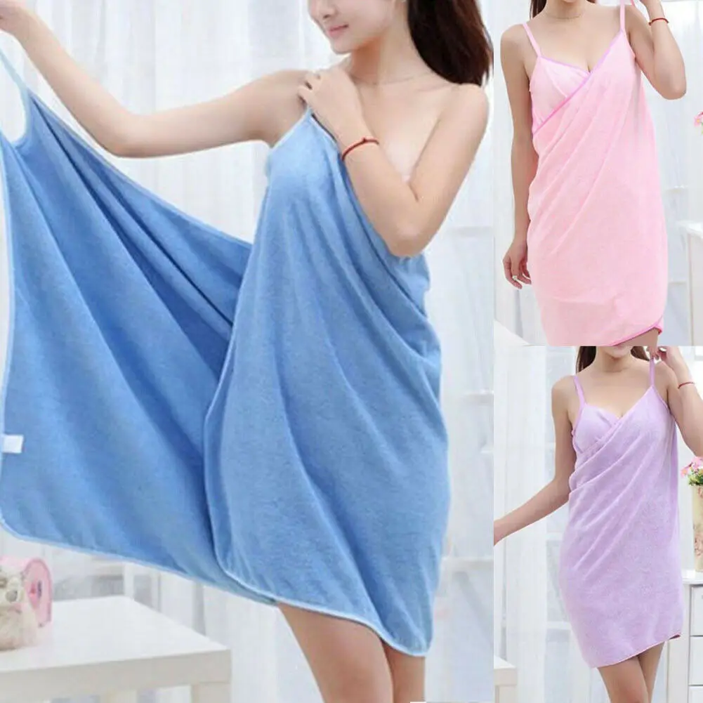 

New Soft Wrap Bathrobe Microfiber Wearable Towel Dress Girls Women Womens Lady Fast Drying Beach Spa Magical For Good Life