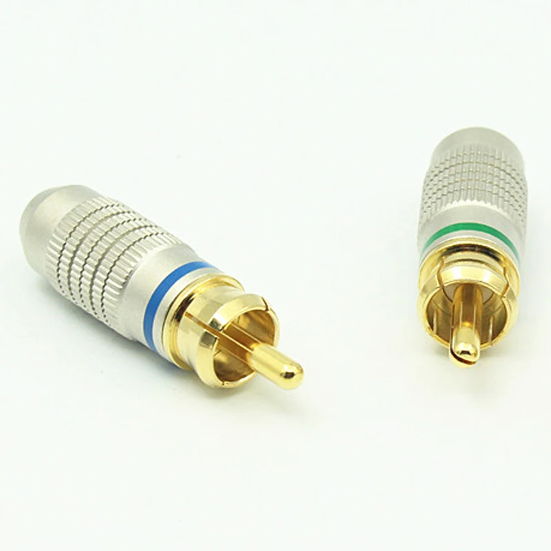 4ocs High Quality Gold Plated RCA Plug A/V Connector HIFI Diy AMP DVD CD player speaker Interconnect Audio Cable 6mm | Электроника
