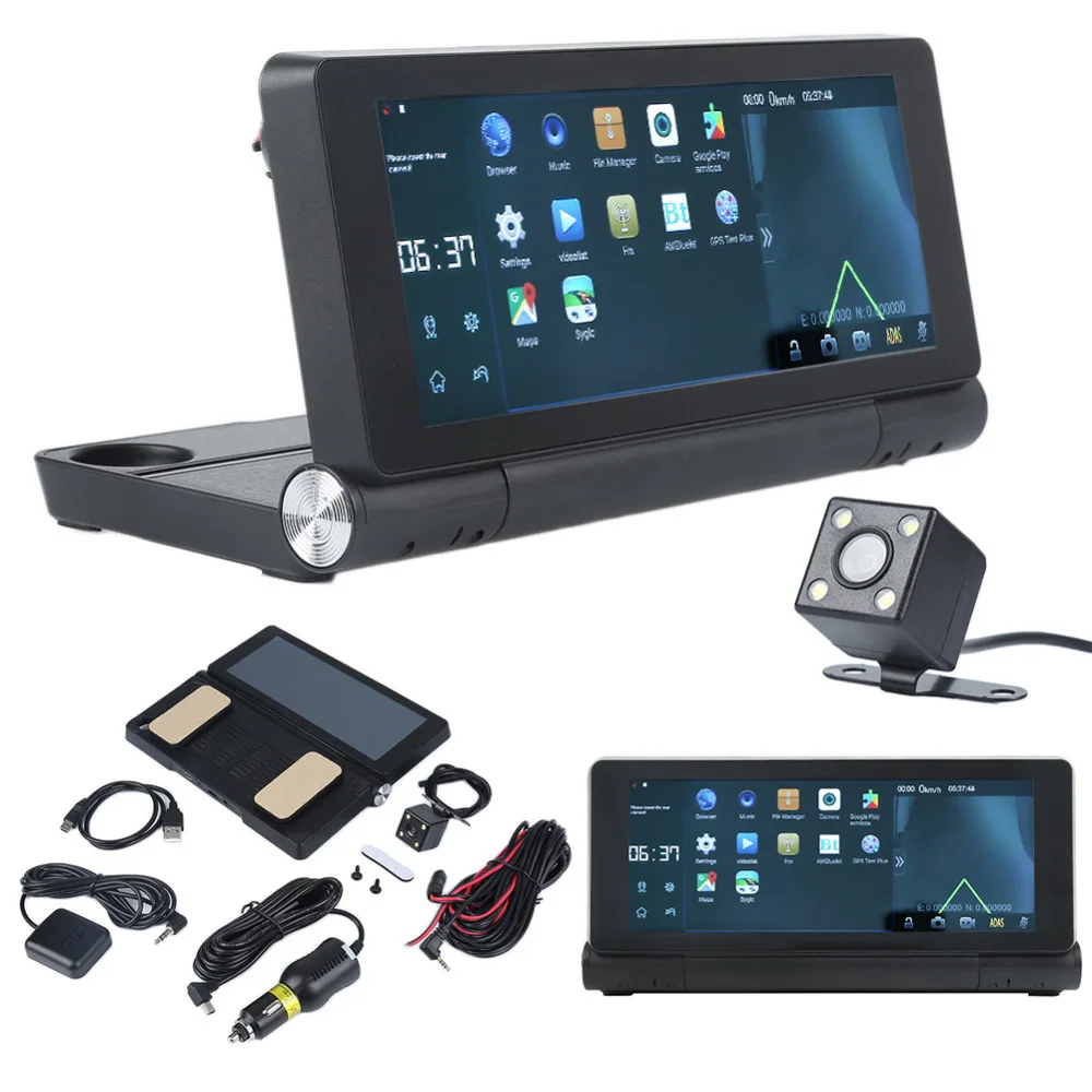 Car DVR Camera 7'' GPS Navigator Android DVR Full HD 1080P G Sensor