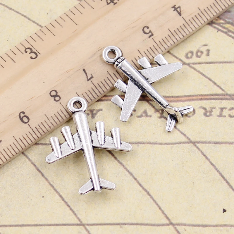 

10pcs Charms airplane plane 27x21mm Tibetan Silver Plated Pendants Antique Jewelry Making DIY Handmade Craft