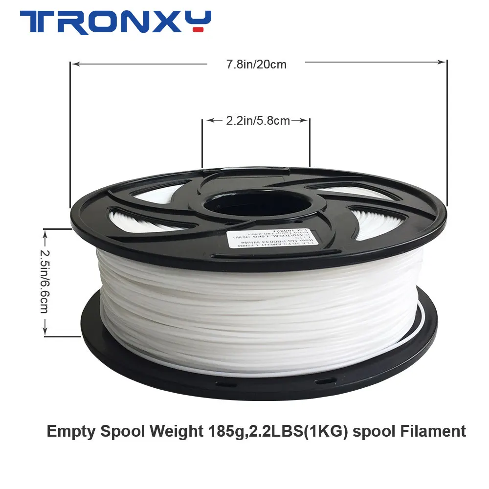 TRONXY 1 кг PLA 3d принтер нить 1,75 мм DIY принтеры экологические расходные материалы FDM печать Filamento черный белый - Цвет: White