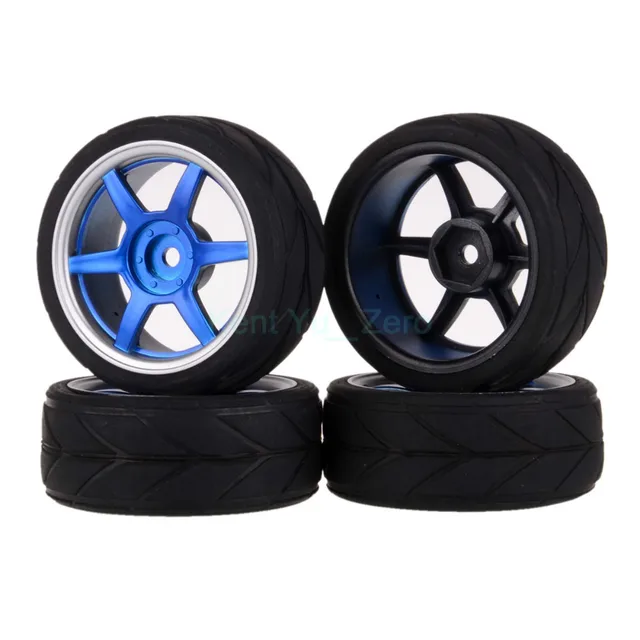 Best Offers 4PCS 12MM Hub HPI Redcat HSP Plastic Wheel Rim & Grip Rubber Tyre,Tires,For RC 1:10 Car On Road,9052-6081