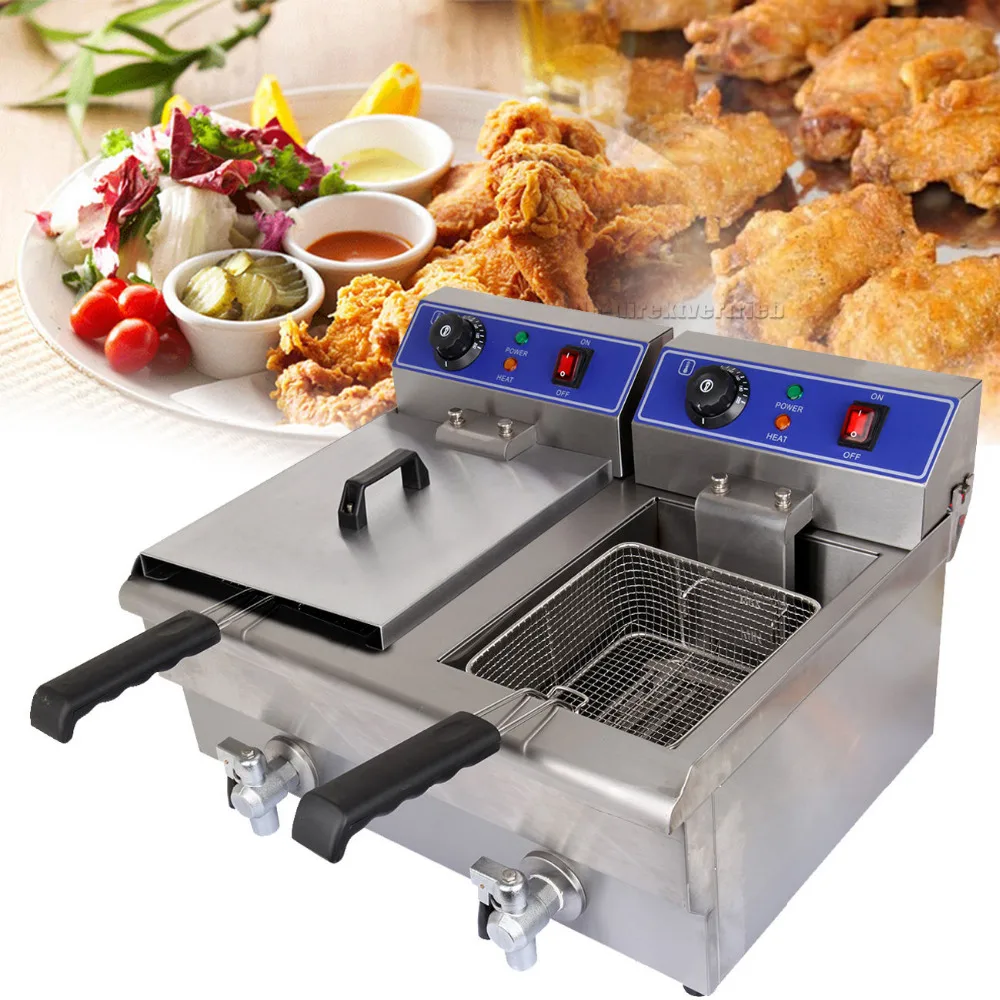 (Ship from AU) 20L Commercial Electric Deep Fryer Frying Countertop Basket Chip Cooker with Timer | Бытовая техника