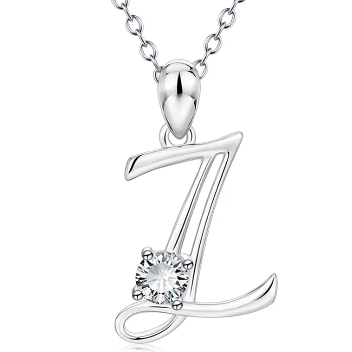 Новинка, минималистичное серебро 925 пробы, 26 A-Z, буквы, имя инициалы, ожерелье s для женщин/девочек, длинная большая буква, подвеска, ожерелье