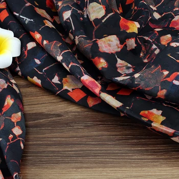 

High quality pure ramie patchwork digital printing fabric High-end thin Gown Dress tissu