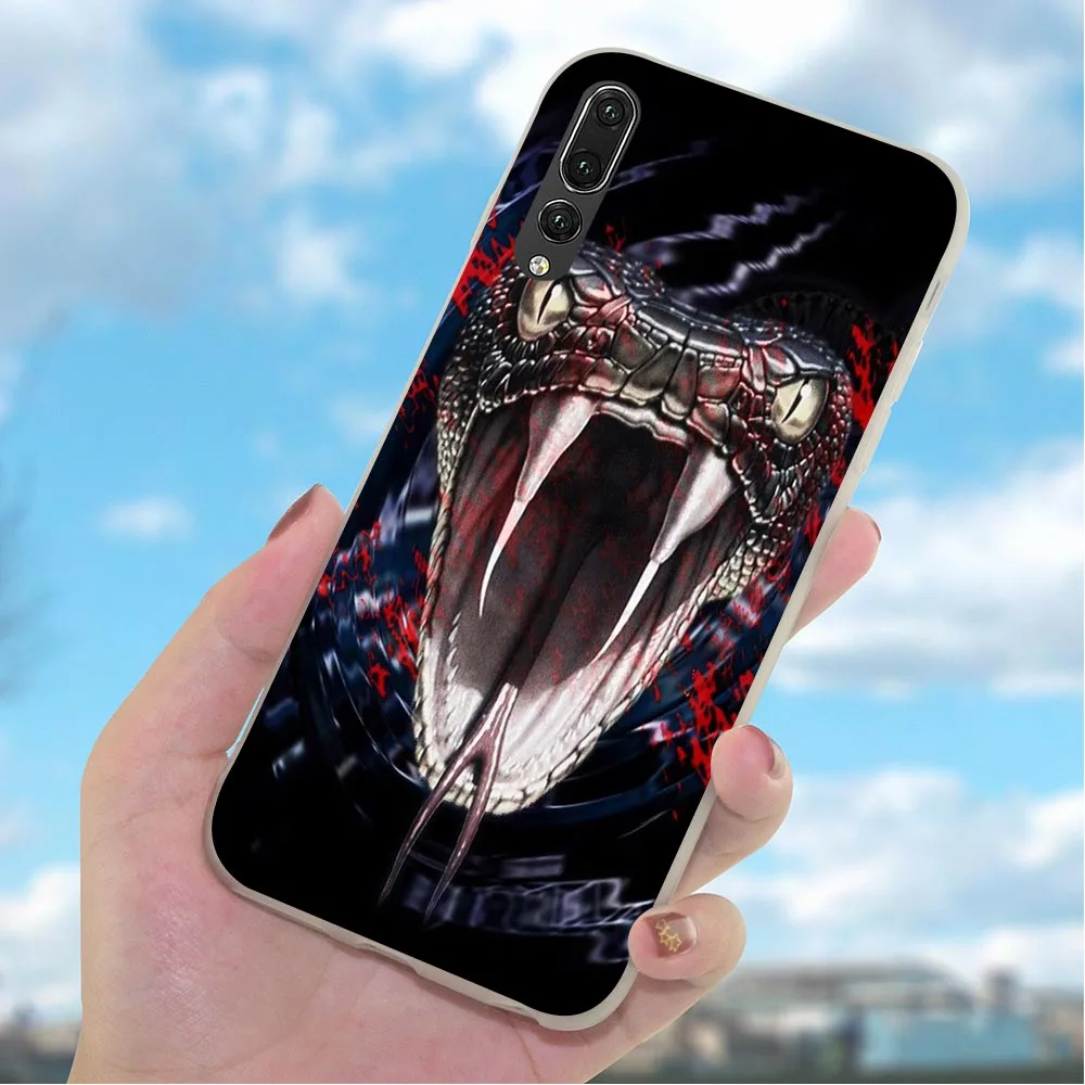 Мягкий чехол из ТПУ с изображением черепа и змеи для телефона Huawei Honor 6A 10 8 9 Lite 7A Pro